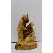 Olive Wood Artistic Holy Family