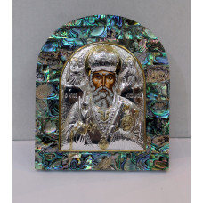 Saint Nicholas Silver Icon