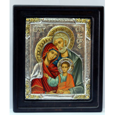 Holy Family Silver & Gold Icon