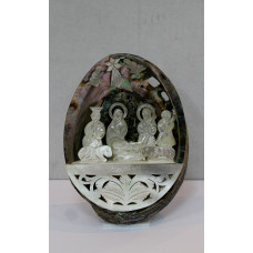 Mother of Pearl Nativity Shell Oval