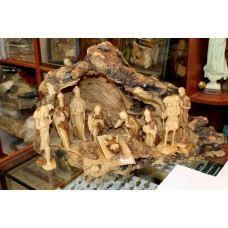 Nativity Set in Olive Wood Tree Root
