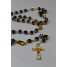 Blue Crystal Gold Plated Rosary